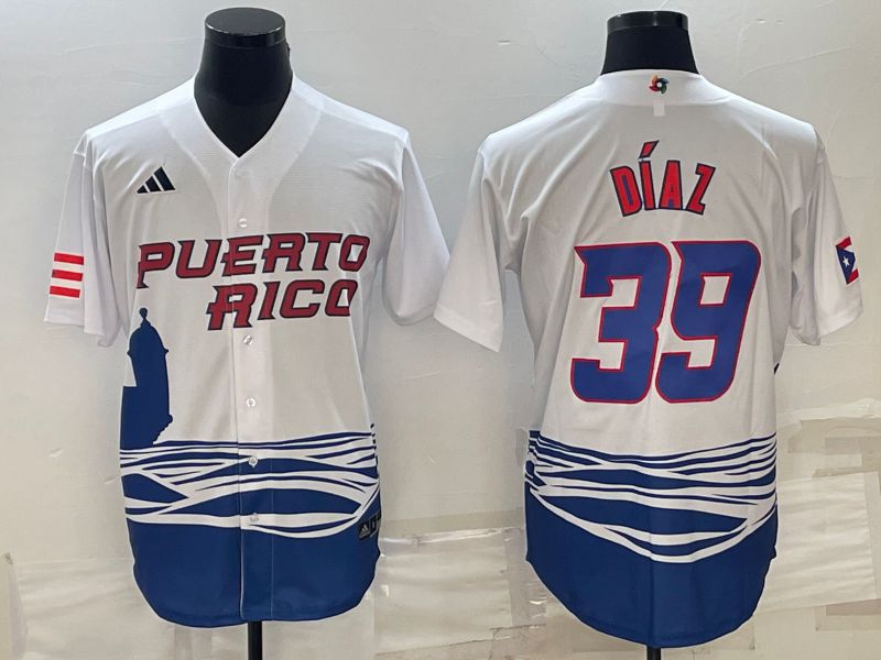 Men 2023 World Cub #39 Diaz White MLB Jersey9